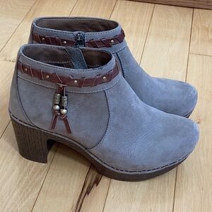 Dansko Gray and Brown Ankle Boots